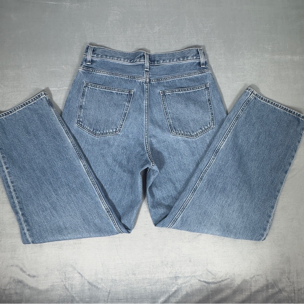 Uniqlo High-Rise Straight Jeans - Light Blue Denim - Picture 8 of 15